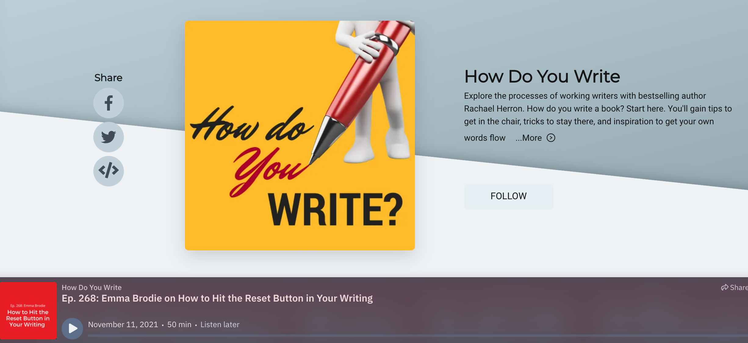 Screen Shot 2021-11-14 at 7.46.43 AM Rachael Herron's podcast website