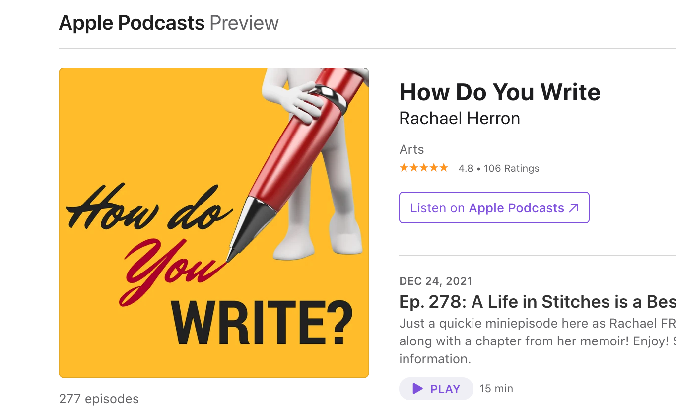 Screen Shot 2021-12-26 at 10.30.10 AM screenshot of How Do You Write? podcast page