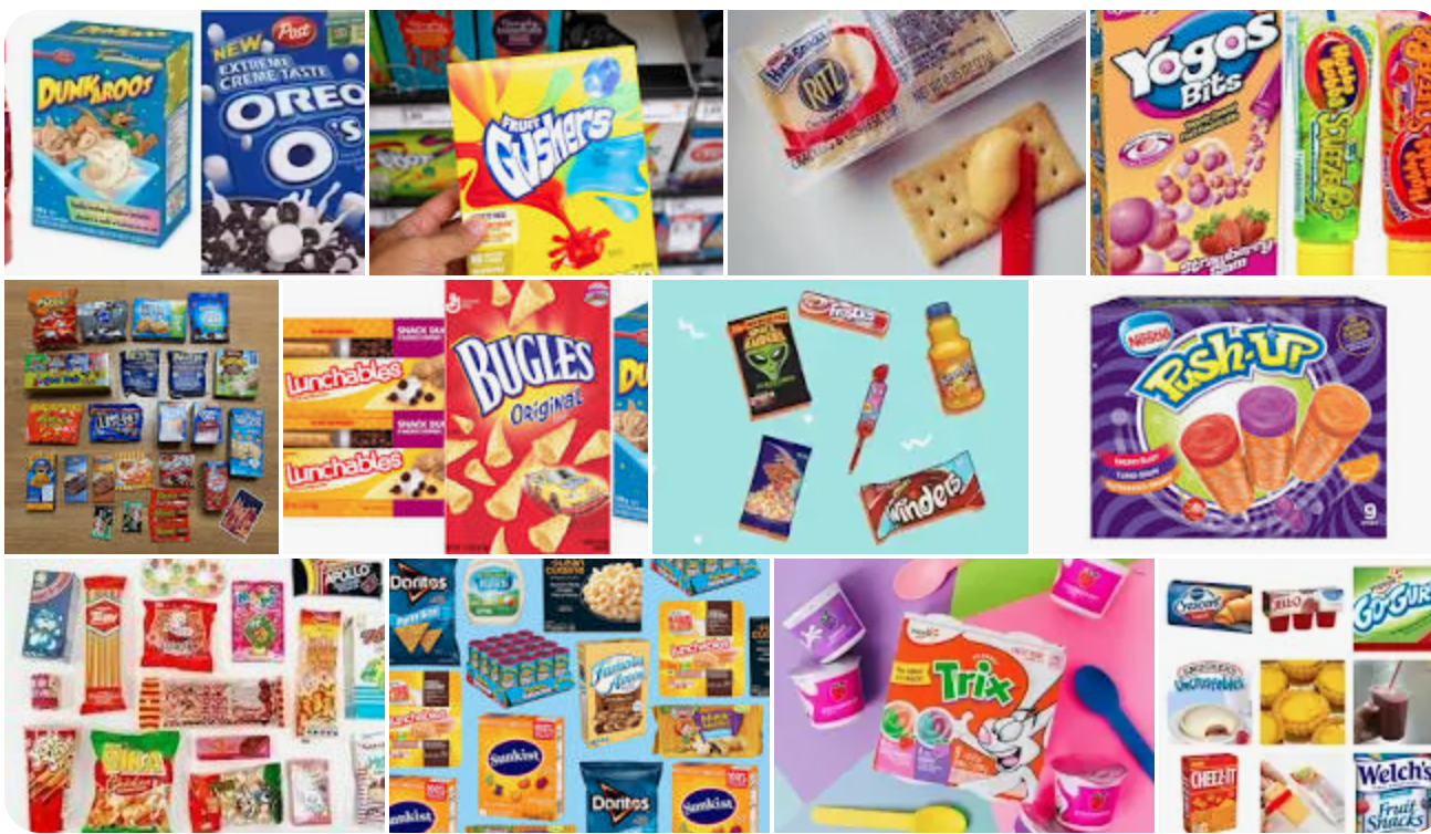 image of Google search for "childhood snacks"