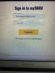 This is the login page for my online classes.