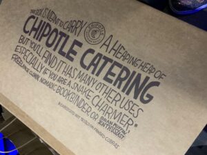 top of our Chipotle box