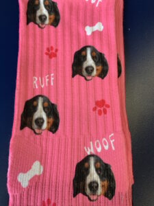 Socks with my dog's face on them