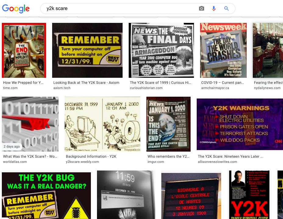 Google search "Y2K Scare"