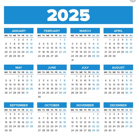 calendar 2025