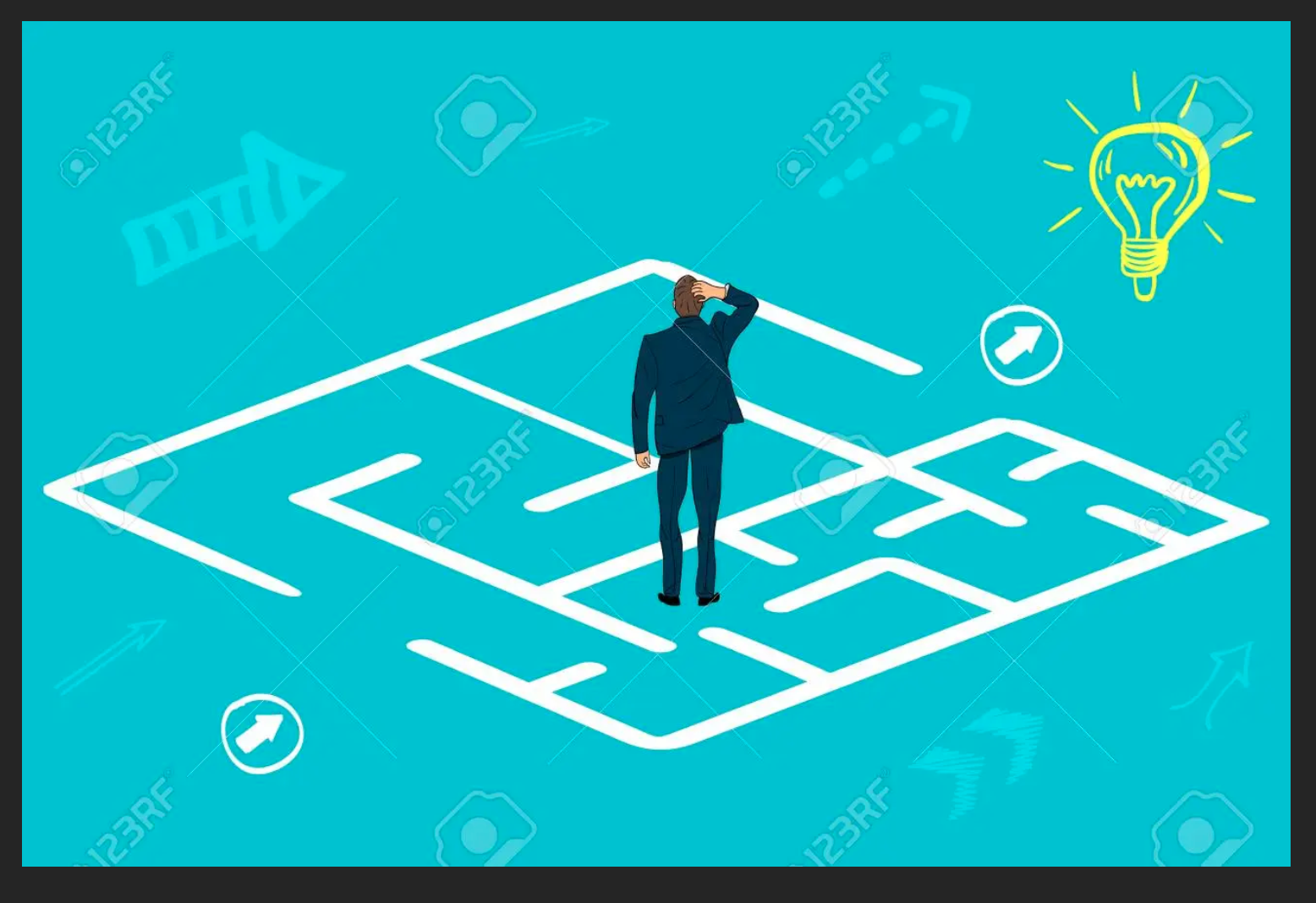 businessman in a maze